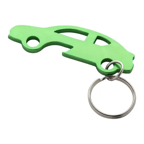 Portachiavi e apribottiglie in alluminio a forma di auto