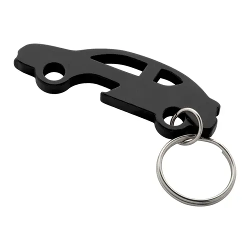 Portachiavi e apribottiglie in alluminio a forma di auto