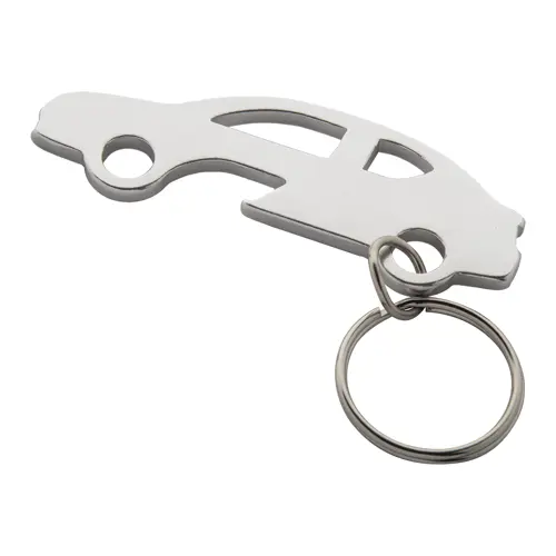 Portachiavi e apribottiglie in alluminio a forma di auto