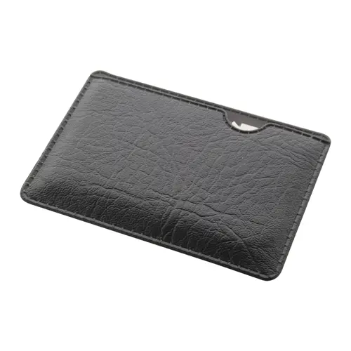 Utensile a forma di carta di credito in acciaio inox con 11 funzioni e astuccio di plastica 79×56×3 mm