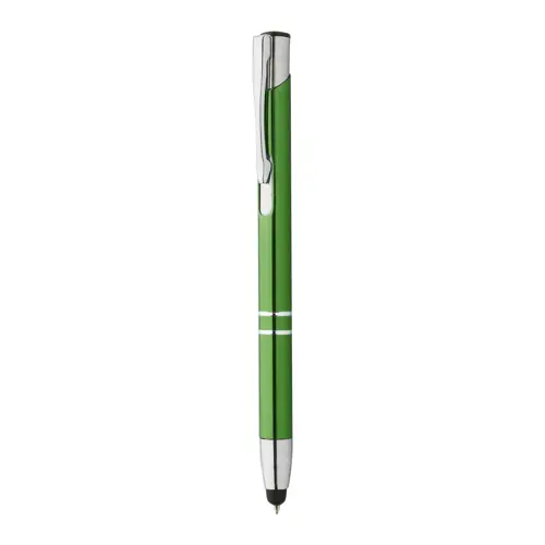 Penna a sfera in alluminio disponibile in diversi colori con punta touch e meccanismo a scatto a refill blu