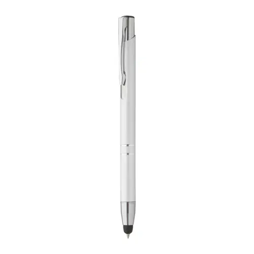 Penna a sfera in alluminio disponibile in diversi colori con punta touch e meccanismo a scatto a refill blu