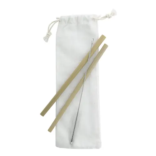 Set di cannucce riutilizzabili in bambù e spazzola di pulizia