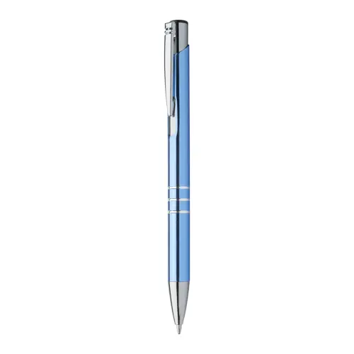Penna a sfera in alluminio con meccanismo a scatto e refill nero