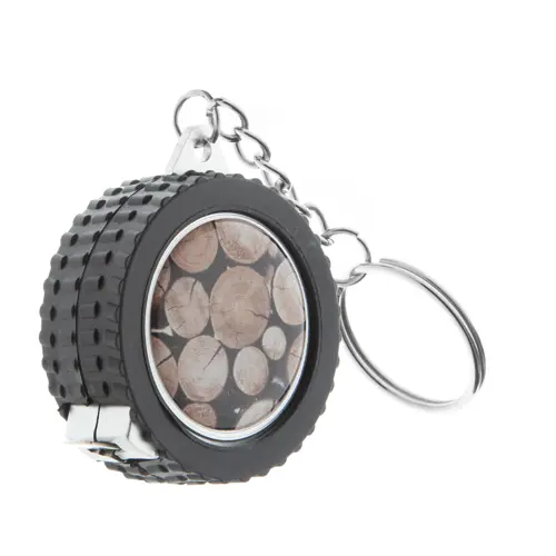 Portachiavi a forma di ruota con metro