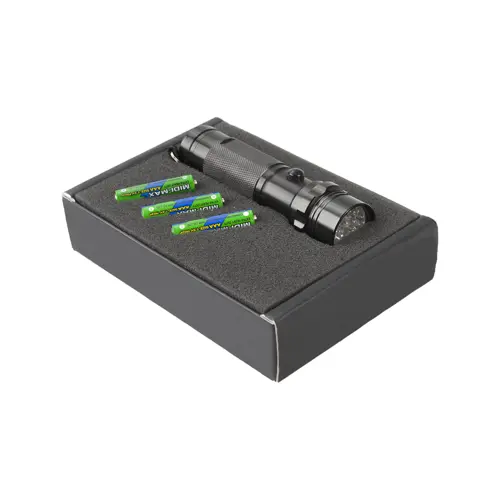 torcia a led in confezione regalo con batterie incluse