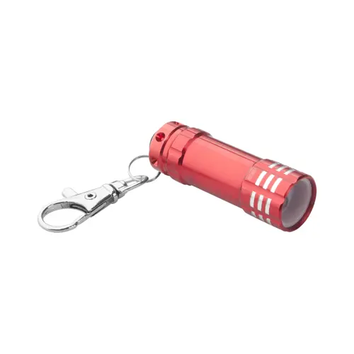 Mini torcia in alluminio con 3 LED e moschettone