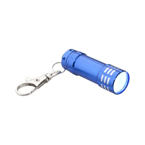 Mini torcia in alluminio con 3 LED e moschettone