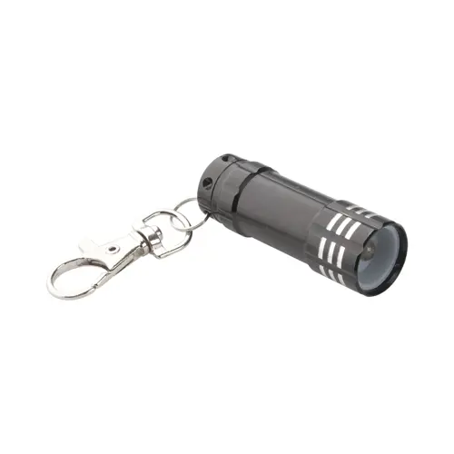 Mini torcia in alluminio con 3 LED e moschettone