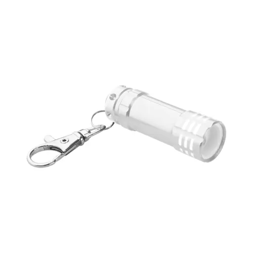 Mini torcia in alluminio con 3 LED e moschettone