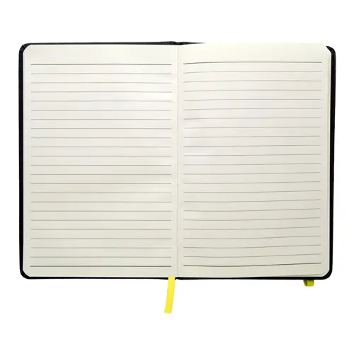 Block notes A5 con copertina in pelle PU e 96 fogli a righe e con elastico segnalibro e portapenne in coordinato