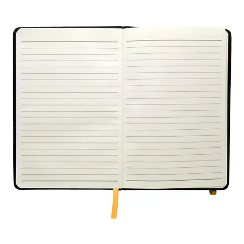 Block notes A5 con copertina in pelle PU e 96 fogli a righe e con elastico segnalibro e portapenne in coordinato