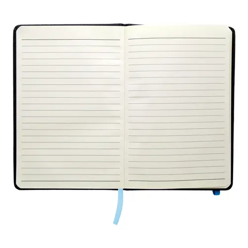 Block notes A5 con copertina in pelle PU e 96 fogli a righe e con elastico segnalibro e portapenne in coordinato