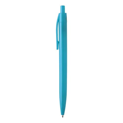 Penna a sfera in plastica con trattamento antibatterico e con meccanismo a scatto refill blu