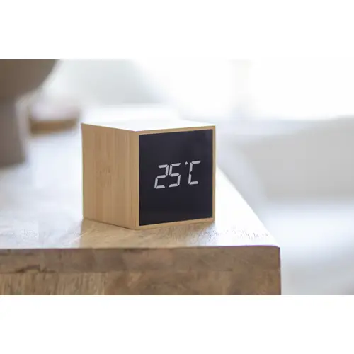 Sveglia in bambù e termometro con display a LED