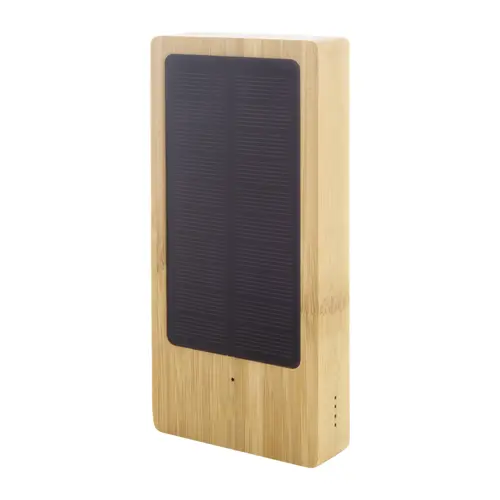 Power bank solare in bambù con porta USB-C da 8000mAh