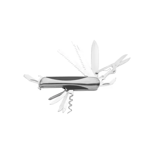 Coltello tascabile in metallo ad 11 funzioni ed inserto in plastica 90×25×15 mm