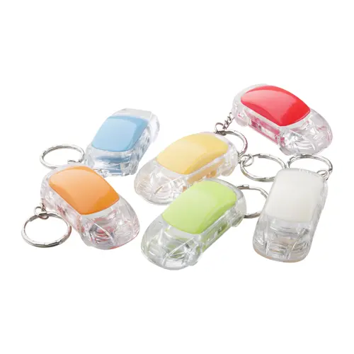 Portachiavi in plastica con led a forma di auto