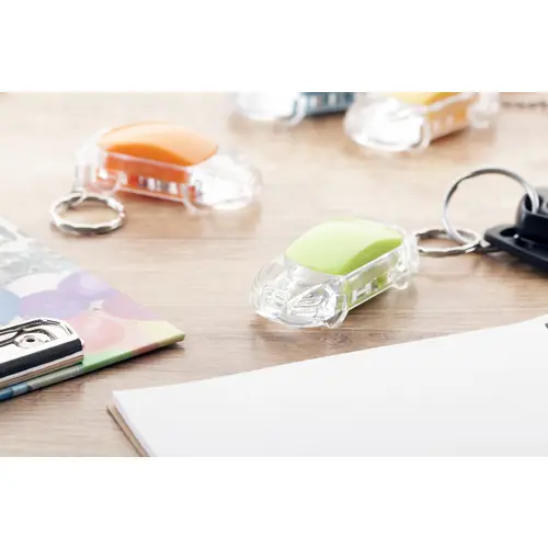 Portachiavi in plastica con led a forma di auto