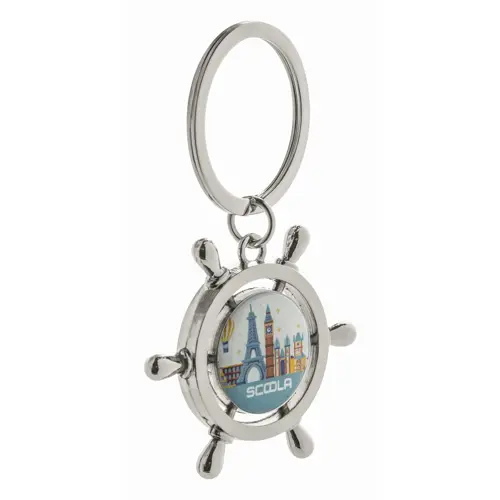 Portachiavi in metallo a forma di timone