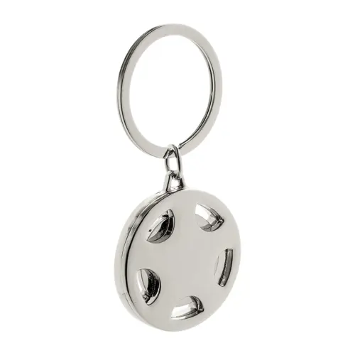 Portachiavi in metallo a forma di cerchione d'auto con moneta per la spesa