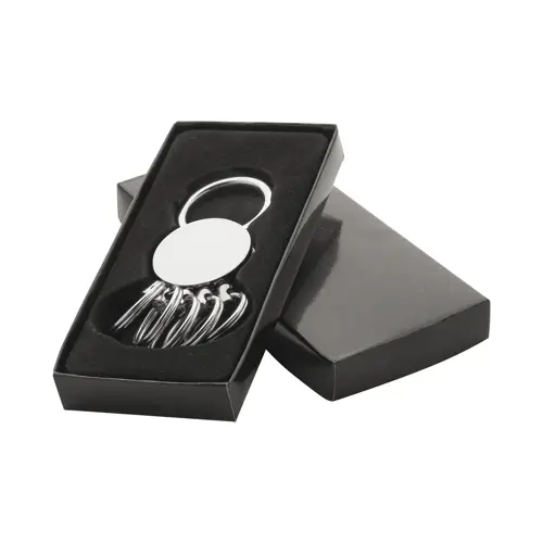 Portachiavi rotondo in metallo con anelli staccabili