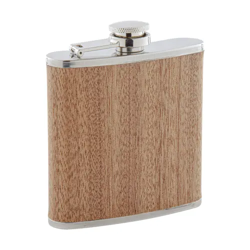 Fiaschetta in acciaio inox e finitura effetto legno 170ml