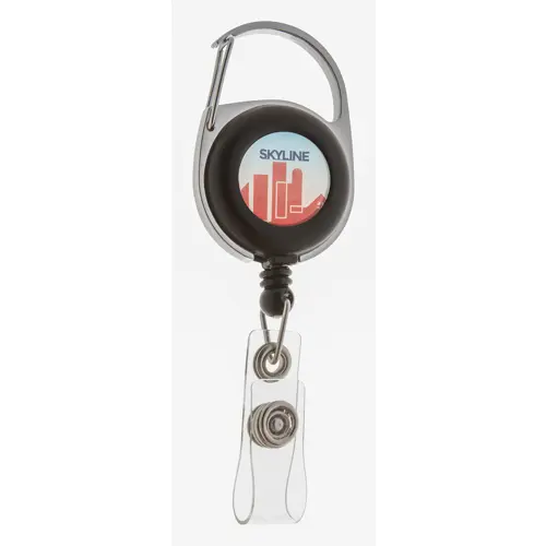 Porta pass telescopico in metallo con moschettone