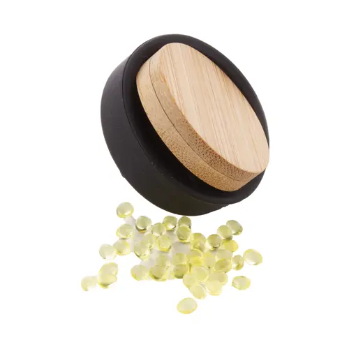 Profumatore auto in silicone con parte frontale in bambù fragranza limone