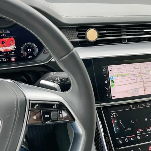 Profumatore auto in silicone con parte frontale in bambù fragranza limone