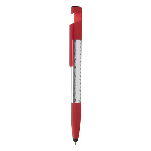 Penna a sfera touch con supporto per cellulare righello pulisci schermo e funzione cacciavite