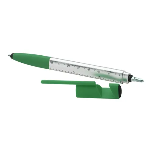 Penna a sfera touch con supporto per cellulare righello pulisci schermo e funzione cacciavite