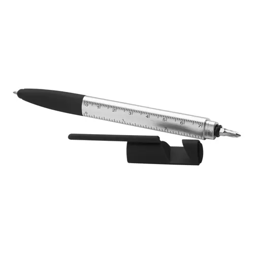 Penna a sfera touch con supporto per cellulare righello pulisci schermo e funzione cacciavite