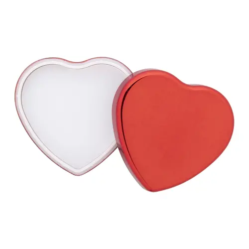 Balsamo labbra alla vaniglia contenitore metallizzato in ABS riciclato a forma di cuore protezione SPF15