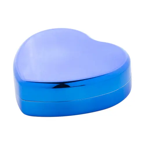 Balsamo labbra alla vaniglia contenitore metallizzato in ABS riciclato a forma di cuore protezione SPF15