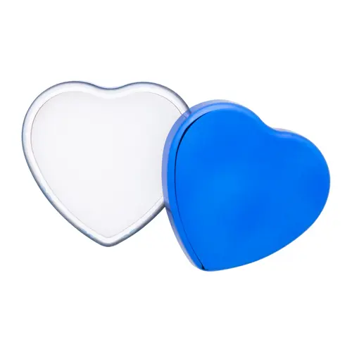 Balsamo labbra alla vaniglia contenitore metallizzato in ABS riciclato a forma di cuore protezione SPF15