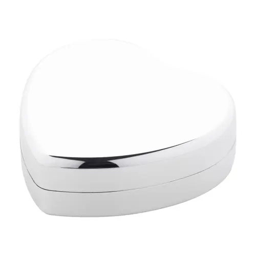 Balsamo labbra alla vaniglia contenitore metallizzato in ABS riciclato a forma di cuore protezione SPF15