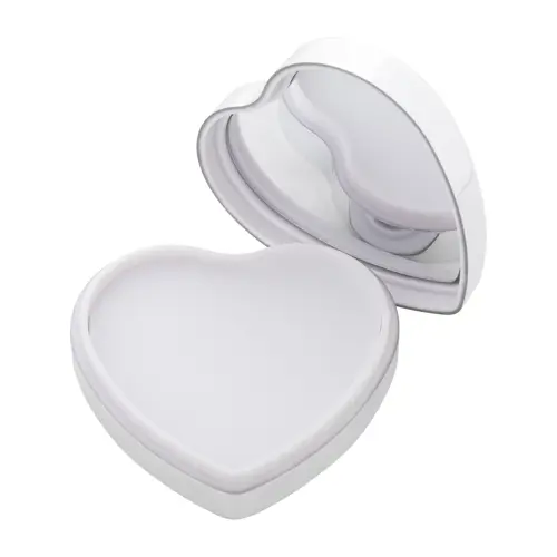 Balsamo labbra alla vaniglia contenitore metallizzato in ABS riciclato a forma di cuore protezione SPF15