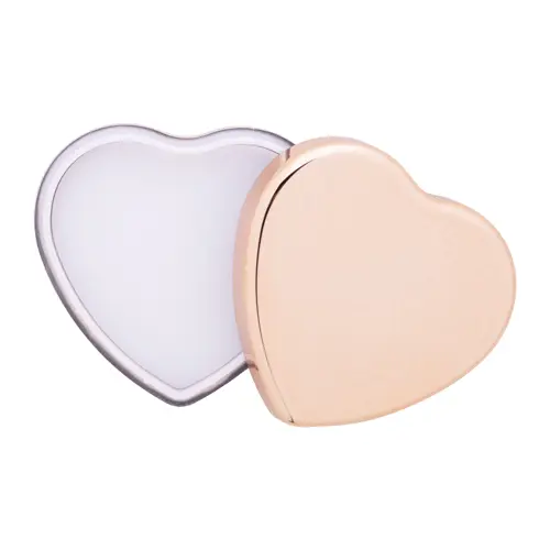 Balsamo labbra alla vaniglia contenitore metallizzato in ABS riciclato a forma di cuore protezione SPF15