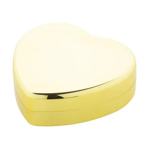 Balsamo labbra alla vaniglia contenitore metallizzato in ABS riciclato a forma di cuore protezione SPF15