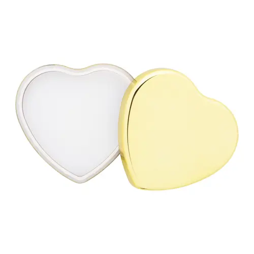 Balsamo labbra alla vaniglia contenitore metallizzato in ABS riciclato a forma di cuore protezione SPF15