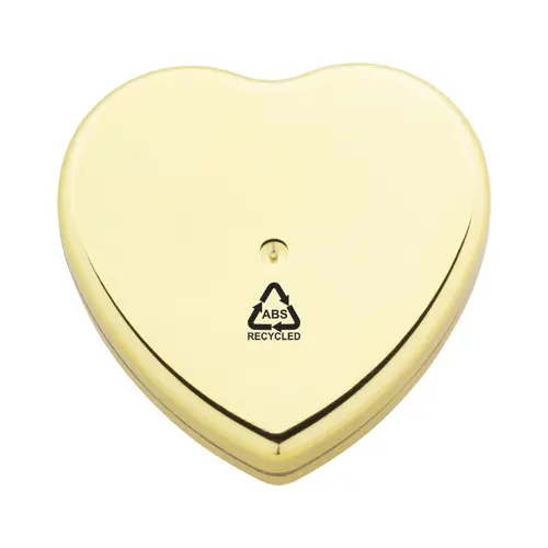 Balsamo labbra alla vaniglia contenitore metallizzato in ABS riciclato a forma di cuore protezione SPF15