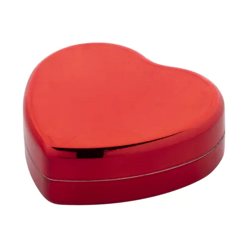Balsamo labbra alla vaniglia contenitore metallizzato in ABS riciclato a forma di cuore protezione SPF15