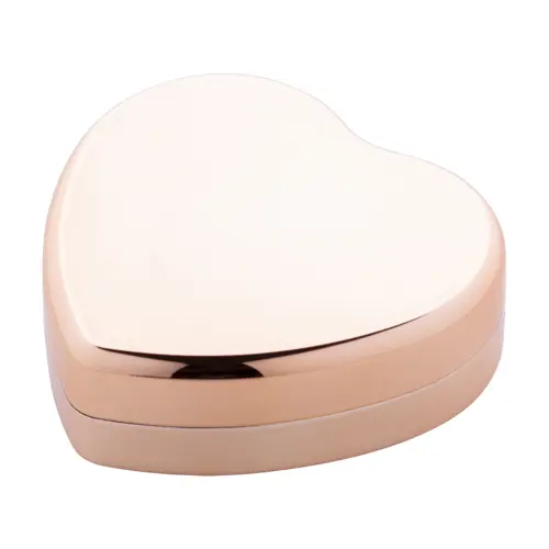 Balsamo labbra alla vaniglia contenitore metallizzato in ABS riciclato a forma di cuore protezione SPF15