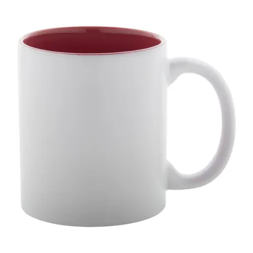 Tazza in ceramica bianca con parete interna colorata e personalizzazione in tinta 350ml