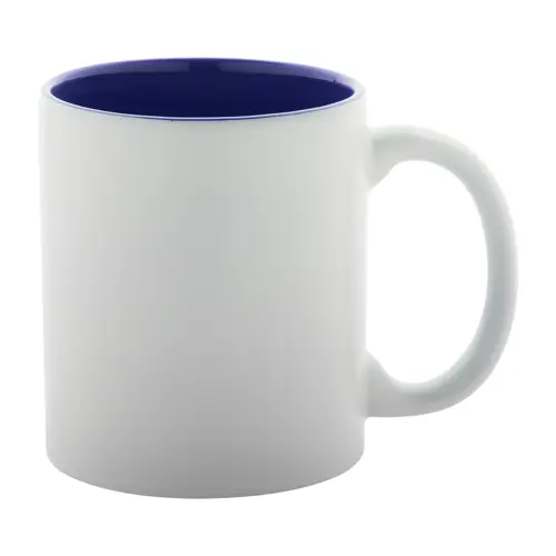 Tazza in ceramica bianca con parete interna colorata e personalizzazione in tinta 350ml