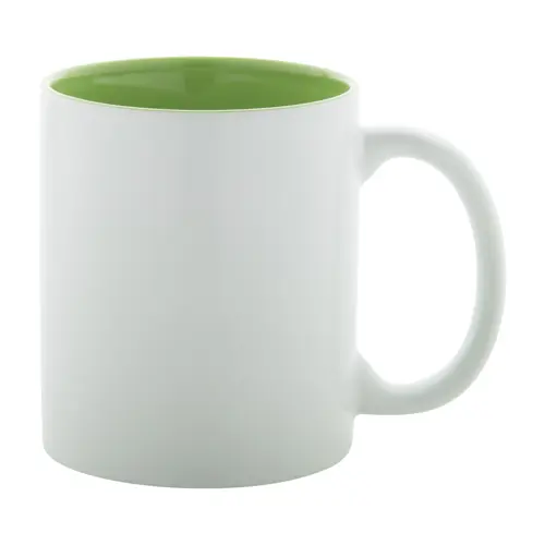 Tazza in ceramica bianca con parete interna colorata e personalizzazione in tinta 350ml