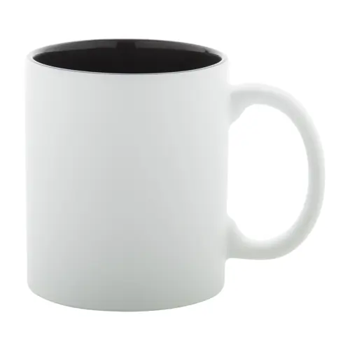 Tazza in ceramica bianca con parete interna colorata e personalizzazione in tinta 350ml