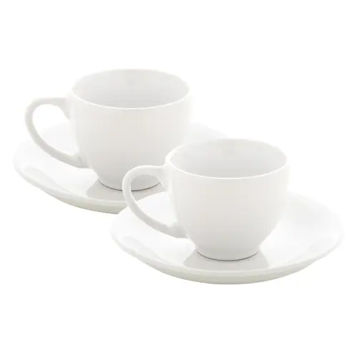 Set di 2 tazzine da caffé con piattini in ceramica 90ml