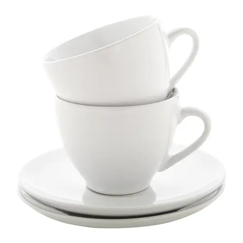 Set di 2 tazze da cappuccino e piattini in ceramica 150ml